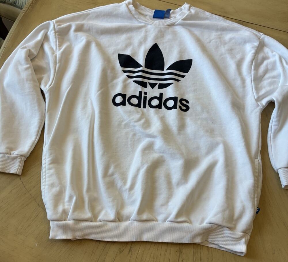 Adidas Trefoil Sweatshirt POCKETS Oversized XL Skater Grunge Comfy Streetwear